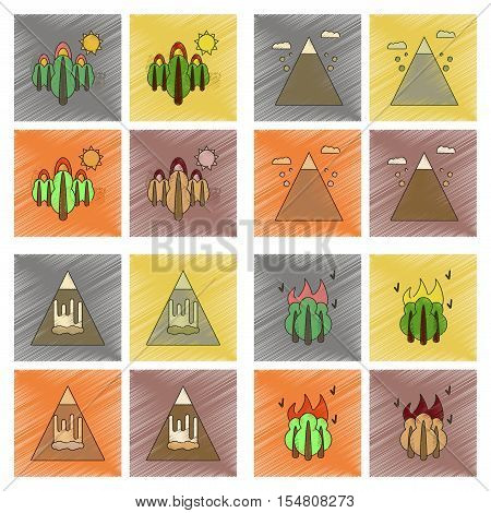 assembly flat shading style icon of danger natural disasters