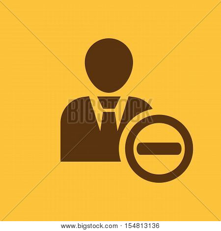 The delete user icon. Delete a user friend and avatar symbol. UI. Web. Logo. Sign. Flat design. App. Stock vector