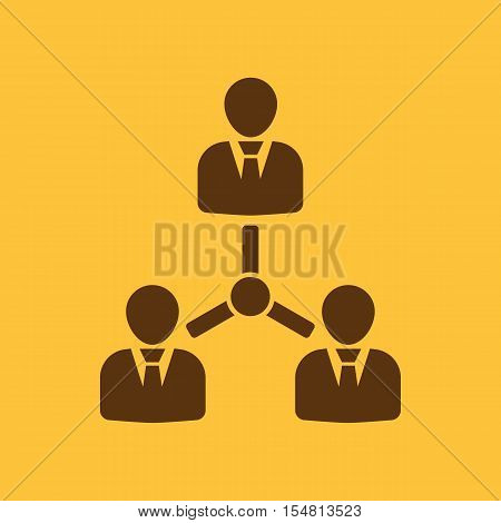 The management and teamwork icon. Team and group, teamwork, people, alliance, management symbol. UI. Web. Logo. Sign. Flat design. App. Stock vector