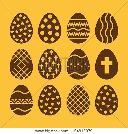 The egg and easter 12 icon. Easter, egg symbol. UI. Web. Logo. Sign. Flat design. App. Stock vector