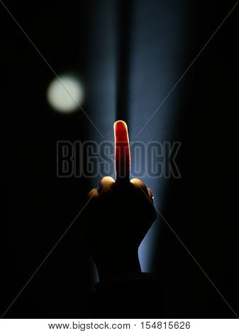 Hand Gesture In Spotlight