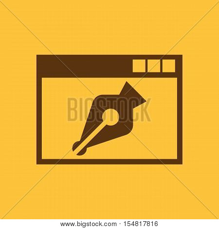 The web design icon. WWW and browser, development, seo, web design symbol. UI. Web. Logo. Sign. Flat design. App. Stock vector