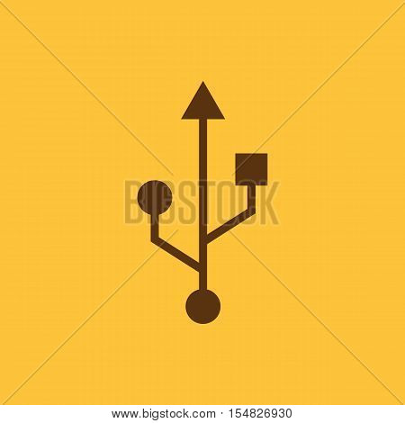 The usb icon. Transfer and connection, data, usb symbol. UI. Web. Logo. Sign. Flat design. App. Stock vector