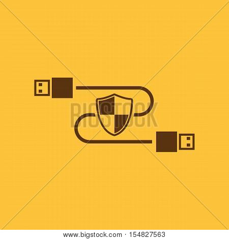 The secure connection icon. Transfer and connection, data, antivirus, firewall, secure symbol. UI. Web. Logo. Sign. Flat design. App. Stock vector