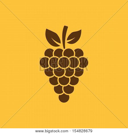 The grapes icon. Grape, grapes, wine symbol. UI. Web. Logo. Sign. Flat design. App. Stock vector