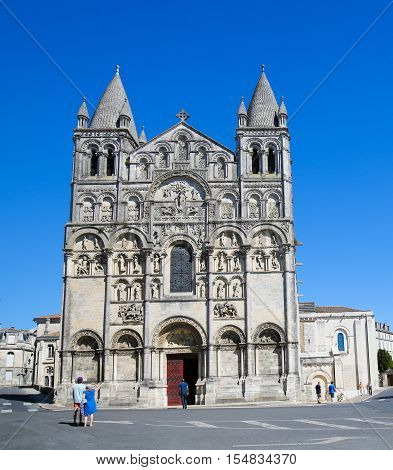 Romanesque Cathedral Of Angouleme, France.