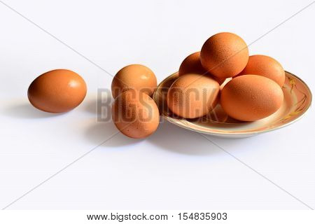 This picture is eggs on white background