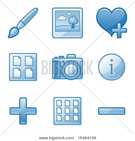 Image library web icons, blue alfa series