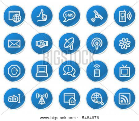 Serie Internet web icone, blu adesivo