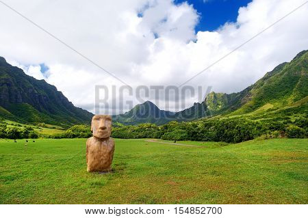 Easter Island Head On Kualoa Ranch, Oahu