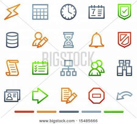 Databáze web ikony, barevné symboly série