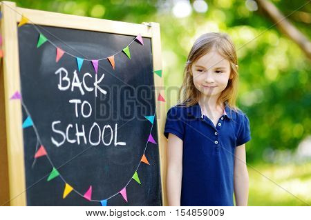 Adorable Little Girl Is Going Back To School