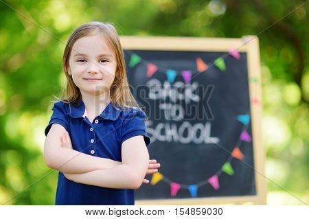 Adorable Little Girl Is Going Back To School