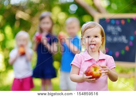 Adorable Little Schoolgirl Is Going Back To School