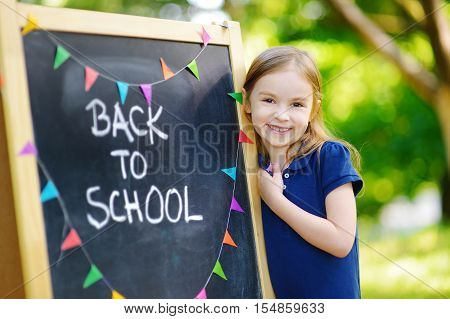 Adorable Little Girl Is Going Back To School