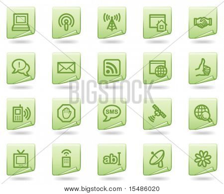 Serie di documenti di Internet comunicazione web icone, verde