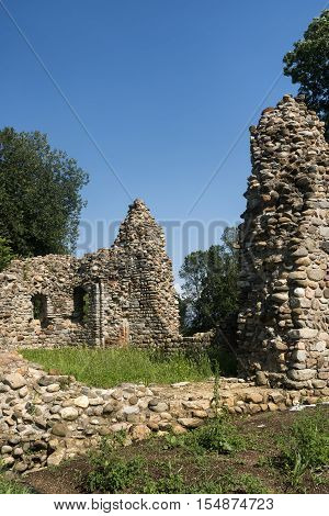 The archeological area of Castelseprio (Varese Lombardy Italy): ruins of a village destroyed in the 13th century. Unesco World Heritage Site.
