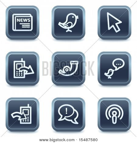 Internet web icone set 2, minerale quadrati pulsanti serie