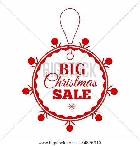 Vector illustration of Christmas Sale inscription. Badge