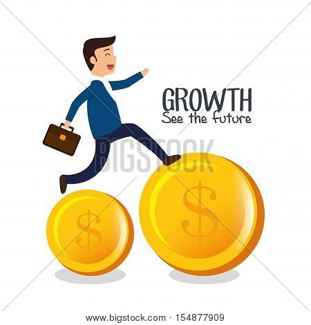 growth see the future concept vector illustration design