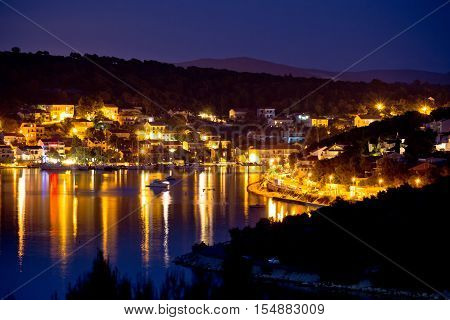 Town of Tisno bay evening view island of Murter Dalmatia Croatia