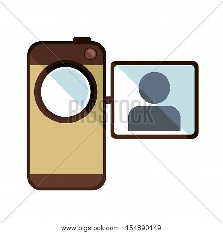 video camera device icon ove white background. colorful design. vector illustration