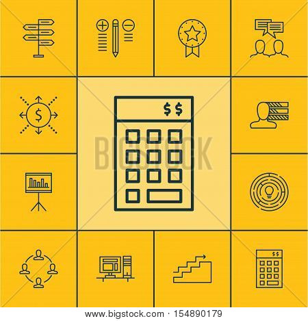 Set Of Project Management Icons On Opportunity, Collaboration And Discussion Topics. Editable Vector