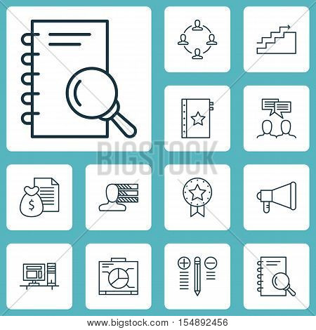 Set Of Project Management Icons On Collaboration, Growth And Announcement Topics. Editable Vector Il