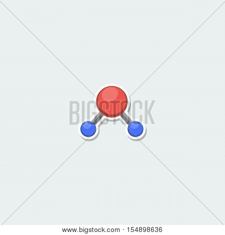 Science symbol - atom structure. School education, science research, nuclear physics colorful single icon. Atom structure on white background vector illustration in flat design. Atom structure icon. Cartoon atom structure. Isolated atom structure.