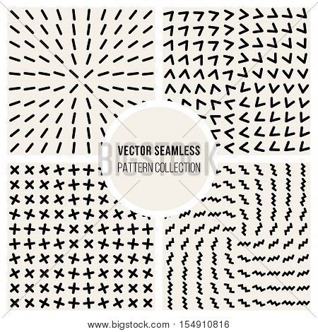 Vector Seamless Black And White Geometic Shape Pattern