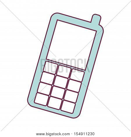 mobile phone icon over white background. cellphone device. vector illustration