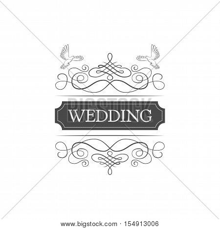 Wedding Invintation. Ornate frame elements. Vintage and filigree decoration. Ornament frames and scroll swirls element.
