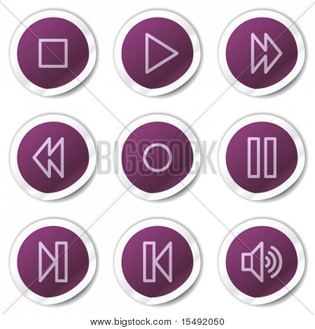 Serie adesivi Walkman web icone, viola