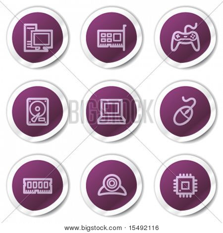 Serie adesivi computer web icone, viola