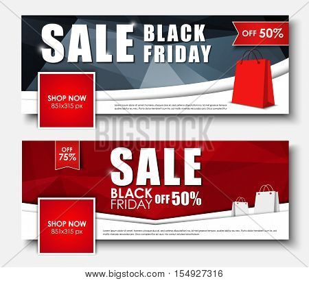 Set Of Web Banner For Sales On Black Friday