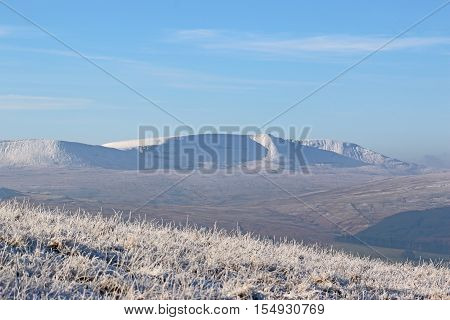 Snow on the Brecon Beacons in winter
