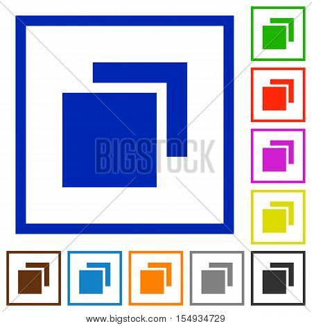 Overlapping elements flat color icons in square frames