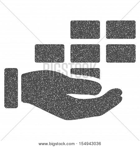 Service Schedule grainy textured icon for overlay watermark stamps. Flat symbol with scratched texture. Dotted vector gray ink rubber seal stamp with grunge design on a white background.