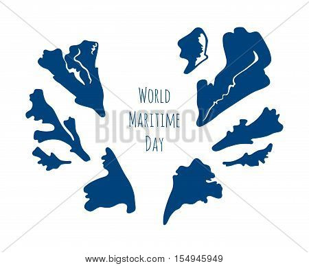 World Maritime Day vector. Vector marine life isolated on white background.