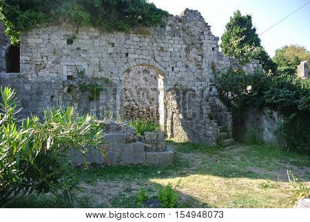 Town of Bar in Montenegro. Fortress in the old town on a sunny summer day. Very visited place by tourists.