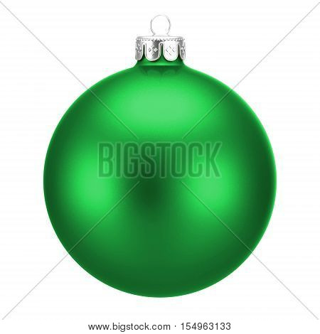 Green christmas ball isolated on white background