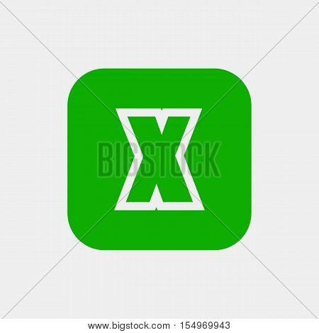 Letter X vector, logo. Useful as branding symbol, identity, alphabet element, square app icon, clip art and illustration.