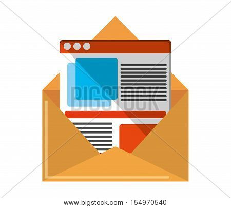 Envelope and website icon. Emal mail message and letter theme. Isolated design. Vector illustration