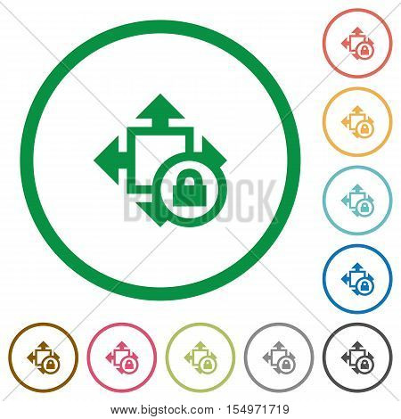 Size lock flat color icons in round outlines