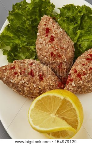 kyufta Armenian recipe appetizing close-up macro photo