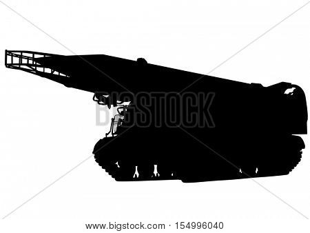 Missile anti-aircraft gun on a white background