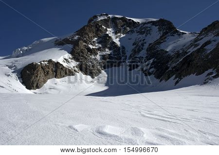 view of vincent pyramid on monte rosa