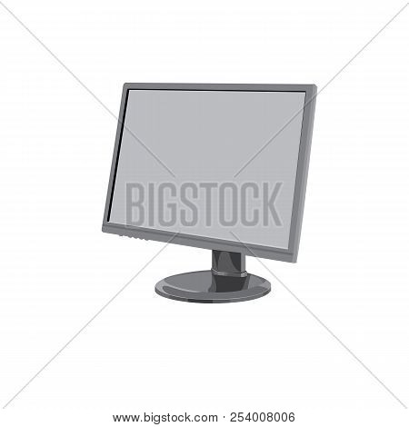 Realistic Computer Display Isolated On Transparent Background. Vector Mockup. Vector Illustration