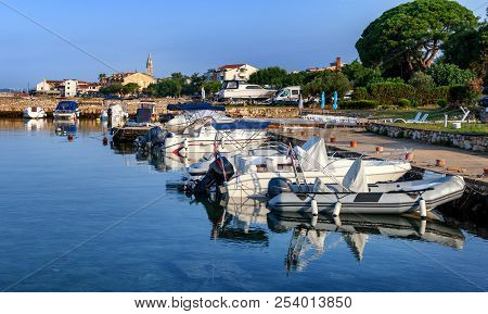 Turanj Village Harbor And Waterfront View, Dalmatia, Croatia