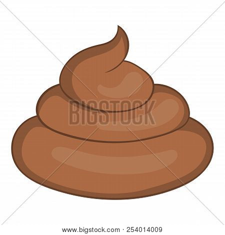 Piece Of Turd Icon In Cartoon Style Isolated On White Background Illustration